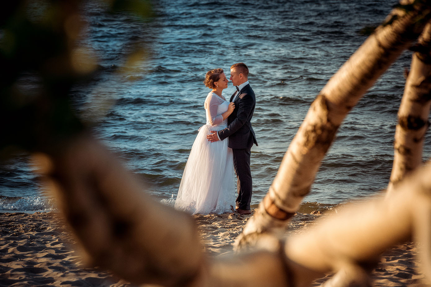 zdjęcia ślubne fotograf plener ślubny nad morzem